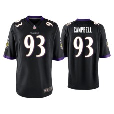 Men Baltimore Ravens #93 Calais Campbell Black Game Jersey Men Baltimore Ravens #93 Calais Campbell Black Game Jersey