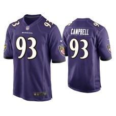 Men Baltimore Ravens #93 Calais Campbell Purple Game Jersey Men Baltimore Ravens #93 Calais Campbell Purple Game Jersey