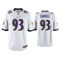 Men Baltimore Ravens #93 Calais Campbell White Game Jersey Men Baltimore Ravens #93 Calais Campbell White Game Jersey