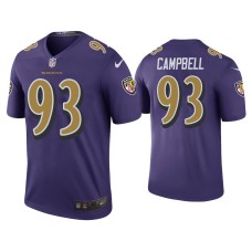 Men Baltimore Ravens #93 Color Rush Legend Calais Campbell Purple Jersey Men Baltimore Ravens #93 Color Rush Legend Calais Campbell Purple Jersey