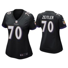 Women Baltimore Ravens #70 Kevin Zeitler Black Game Jersey