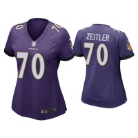 Women Baltimore Ravens #70 Kevin Zeitler Purple Game Jersey Women Baltimore Ravens #70 Kevin Zeitler Purple Game Jersey